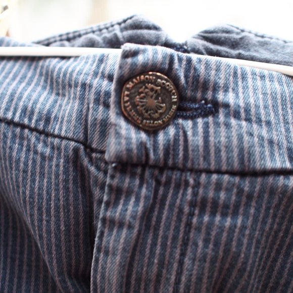 Maison Scotch blue cotton pin stripe straight leg pant 31/32 - Picture 11 of 13